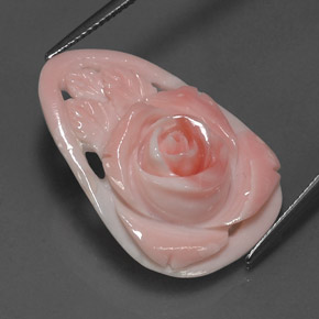 Corallo naturale rosa da 12,52 ct, forma fantasia, opaco