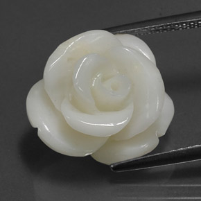 Corallo naturale bianco da 9,54 ct, forma fantasia, opaco