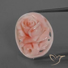15.39ct Naturale rosa fenicottero Corallo, Taglio a fantasia, Opaco