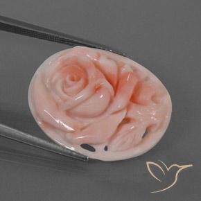 Corallo rosa fenicottero naturale da 15.39 ct, Taglio a fantasia, Opaco