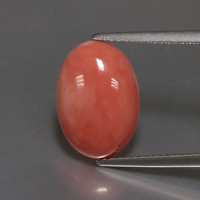 Corallo naturale rosa da 4,05 ct, taglio ovale, opaco
