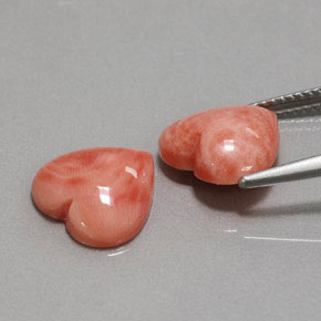 Gemme di Corallo Color salmone naturale da  ct, A forma di cuore, Opaco