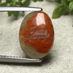 Corallo naturale multicolore da 3,86 ct, taglio ovale, opaco