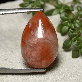 Corallo naturale multicolore da 7,73 ct, taglio a pera, opaco