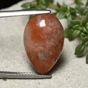 Corallo naturale multicolore da 7,73 ct, taglio a pera, opaco