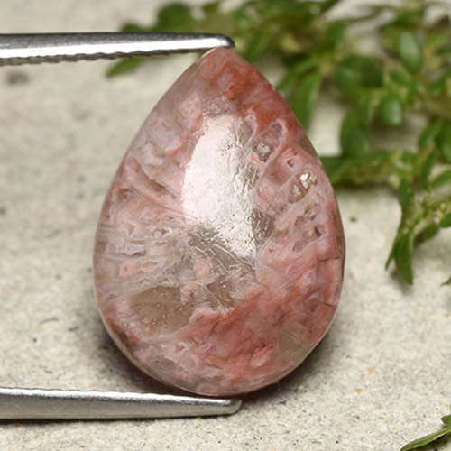 Corallo naturale multicolore da 5,89 ct, taglio a pera, opaco