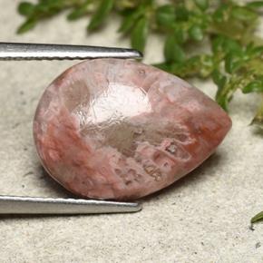 Corallo naturale multicolore da 5,89 ct, taglio a pera, opaco