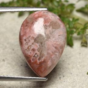 Corallo naturale multicolore da 5,89 ct, taglio a pera, opaco