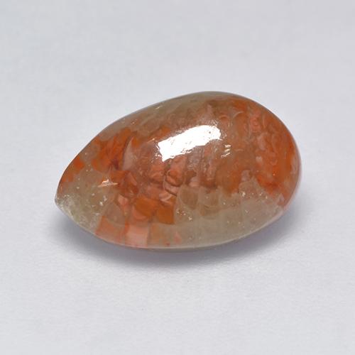 Corallo naturale multicolore da 3,39 ct, taglio a pera, traslucido