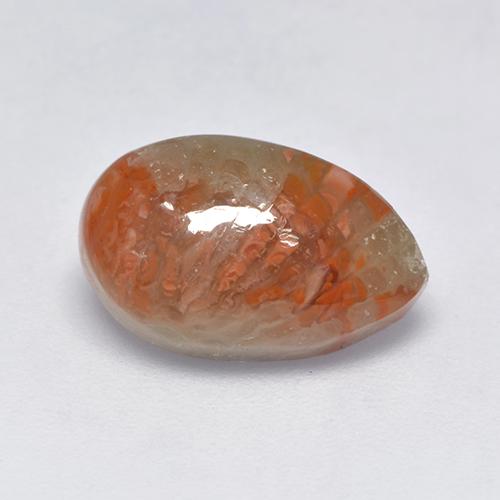 Corallo naturale multicolore da 3,39 ct, taglio a pera, traslucido