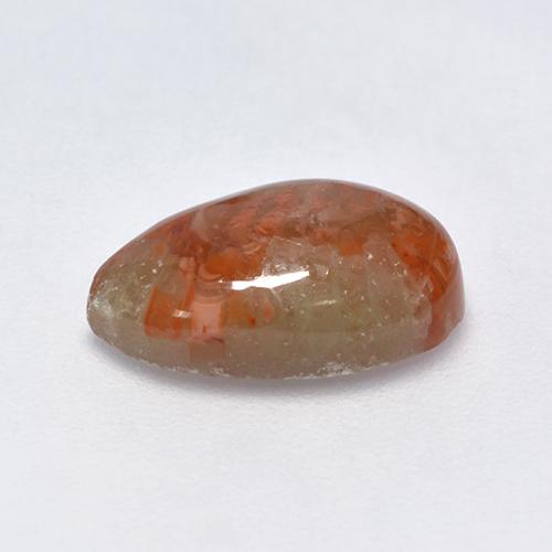 Corallo naturale multicolore da 3,39 ct, taglio a pera, traslucido