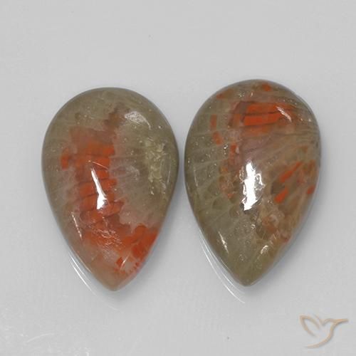 Gemme di Corallo Multicolore naturale da 9.70 ct, Forma a pera, Traslucido