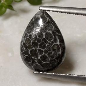 Corallo naturale multicolore da 2,93 ct, taglio a pera, opaco