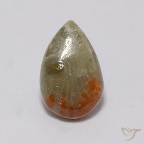 3.72ct Naturale Multicolore Corallo, Forma a pera, Opaco