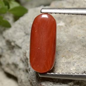 Corallo naturale rosso da 2,55 ct, taglio ovale, opaco