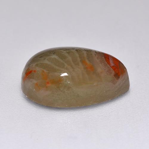 Corallo naturale multicolore da 2,23 ct, taglio a pera, traslucido