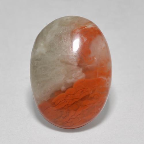 Corallo naturale multicolore da 4,58 ct, taglio ovale, traslucido