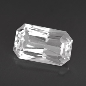 Danburite naturale bianco da 3,90 ct, taglio smeraldo, VVS-VS