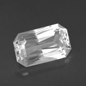 Danburite naturale bianco da 3,90 ct, taglio smeraldo, VVS-VS