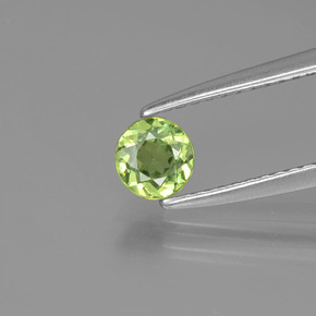 Granato demantoide naturale verde da 0,42 ct, taglio rotondo, VS