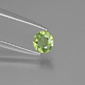 Granato demantoide naturale verde da 0,42 ct, taglio rotondo, VS