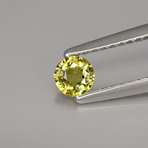 Granato demantoide naturale giallo da 0,28 ct, taglio rotondo, VS-SI