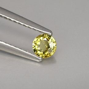 Granato demantoide naturale giallo da 0,28 ct, taglio rotondo, VS-SI