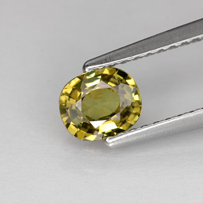 Granato demantoide naturale verde da 0,62 ct, taglio ovale, VS