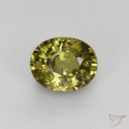 Granato demantoide naturale verde da 0,47 ct, taglio ovale, VS-SI