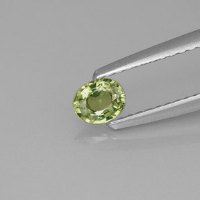 Granato demantoide naturale verde da 0,28 ct, taglio ovale, VVS