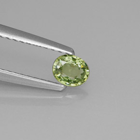Granato demantoide naturale verde da 0,28 ct, taglio ovale, VVS