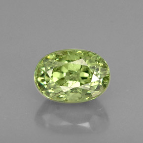 Granato demantoide naturale verde da 0,80 ct, taglio ovale, VS-SI