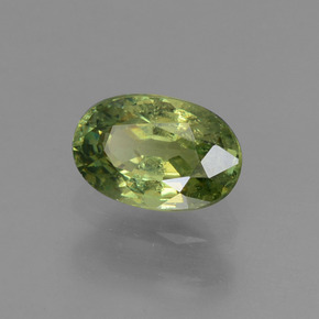 Granato demantoide naturale verde da 0,66 ct, taglio ovale, VS