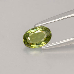 Granato demantoide naturale verde da 0,45 ct, taglio ovale, VVS-VS
