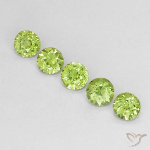 1.43ctw Naturale Verde chiaro e vivace Granato demantoide, Rotondo, VS-SI