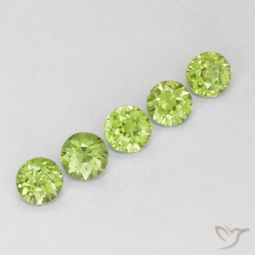 Gemme di Granato demantoide Verde chiaro e vivace naturale da 1.43 ct, Rotondo, VS-SI