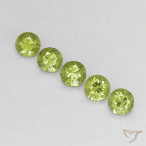 0.83ctw Naturale Verde giallastro vivace Granato demantoide, Rotondo, VS