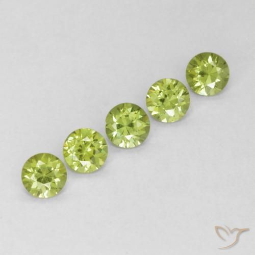Gemme di Granato demantoide Verde acceso naturale da 0.79 ct, Rotondo, VS