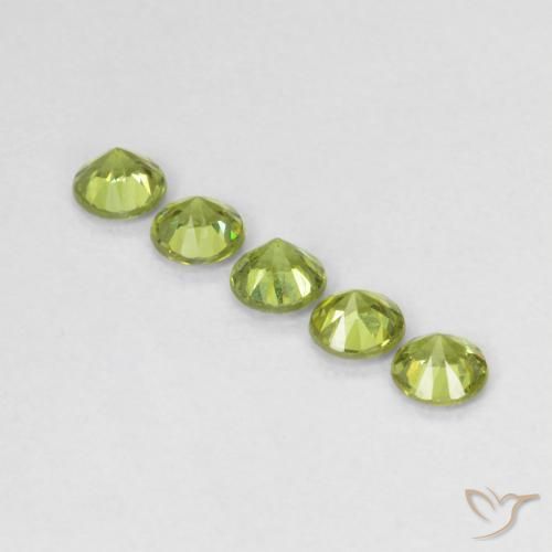 Gemme di Granato demantoide Verde acceso naturale da 0.79 ct, Rotondo, VS