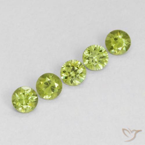 Gemme di Granato demantoide Verde acceso naturale da 0.80 ct, Rotondo, VS