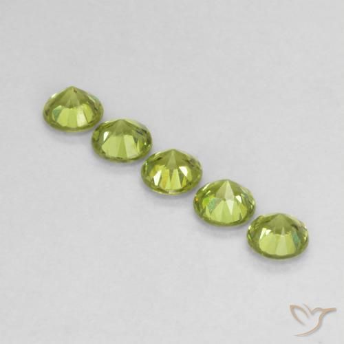 Gemme di Granato demantoide Verde acceso naturale da 0.80 ct, Rotondo, VS