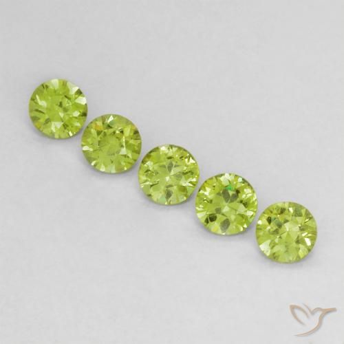 0.73ctw Naturale Verde acceso Granato demantoide, Rotondo, VS