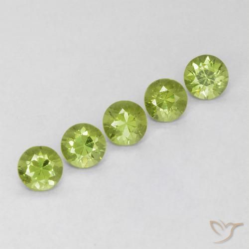 Gemme di Granato demantoide Verde medio naturale da 0.78 ct, Rotondo, VS