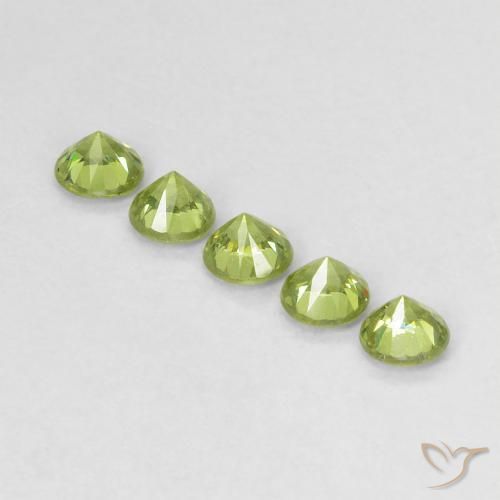 Gemme di Granato demantoide Verde medio naturale da 0.78 ct, Rotondo, VS