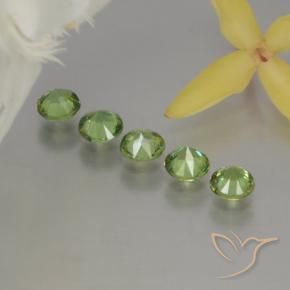 Gemme di Granato demantoide Verde caldo naturale da 1.44 ct, Rotondo, VS-SI