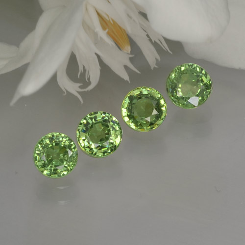 Granato demantoide naturale verde da 1,52 ct, taglio rotondo, VS