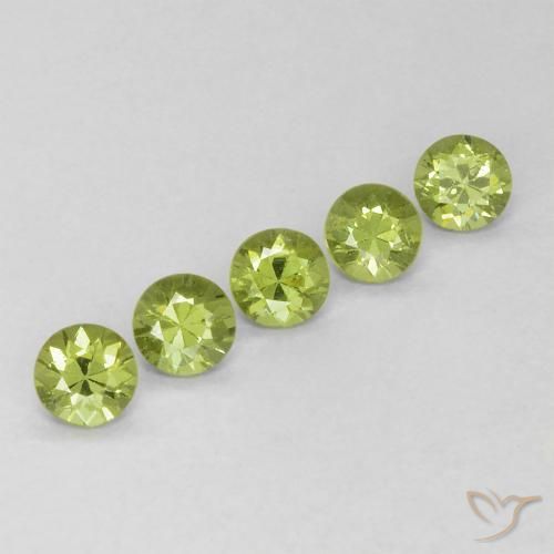 Gemme di Granato demantoide Verde medio naturale da 0.80 ct, Rotondo, VVS-VS