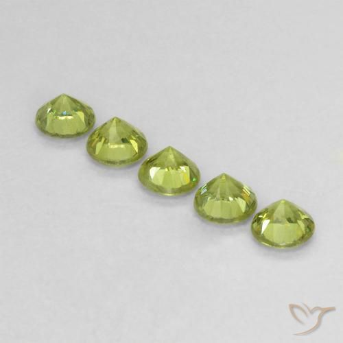 Gemme di Granato demantoide Verde medio naturale da 0.80 ct, Rotondo, VVS-VS