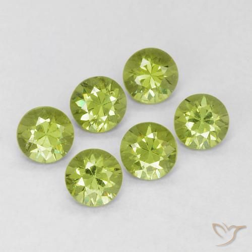 Gemme di Granato demantoide Verde medio naturale da 0.96 ct, Rotondo, VVS-VS