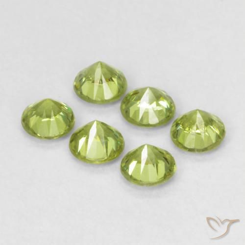 Gemme di Granato demantoide Verde medio naturale da 0.96 ct, Rotondo, VVS-VS